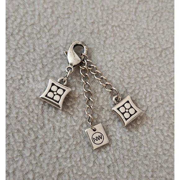 Silver NW Marked Clip on Charm Square Dice Designer Marked - Picture 2 of 8